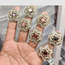 Manisha Jewellery Pota Stone And Austrian Stone Statement Ring for Women