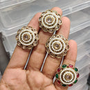 Manisha Jewellery Floral Crystal Stone And Pearl  Statement Ring for Women