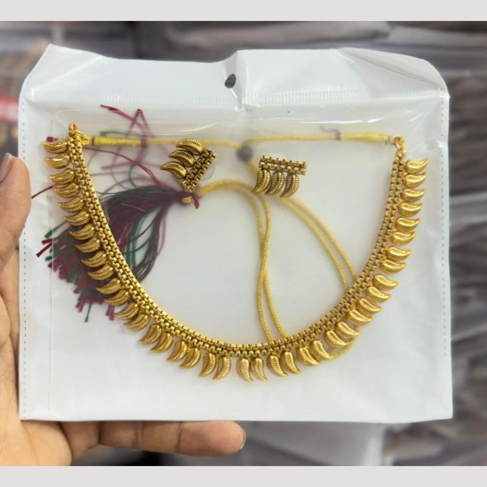 Manisha Jewellery Gold Plated leaf Design Necklace Set