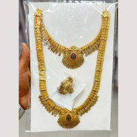 Manisha Jewellery Luxury Pota Stone And Pearl Double Necklace Set