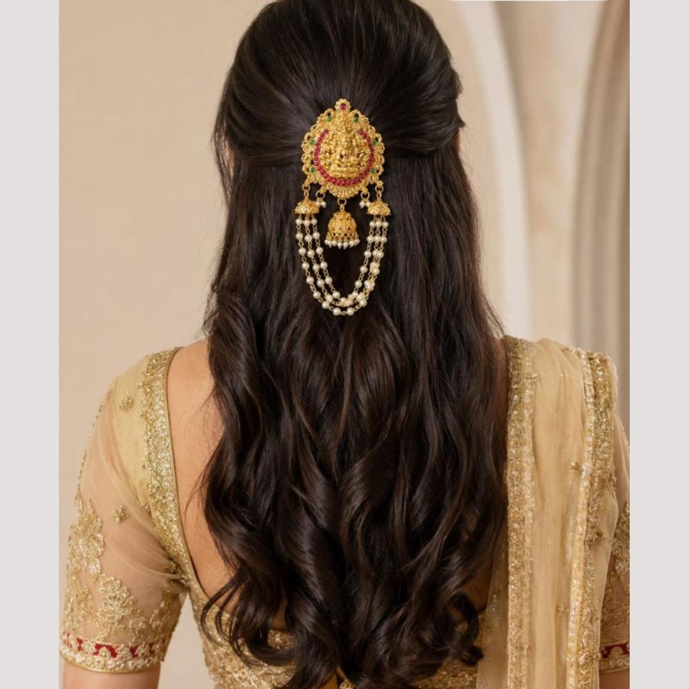 Manisha Jewellery Elegant Pota Stone Temple Hair Pins For Bridal , Festive