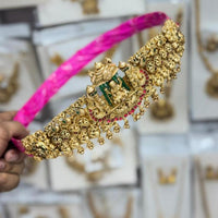 Manisha Jewellery Gold Plated Pota Stone Temple Kamarbandh