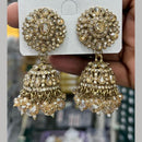 Manisha Jewellery Designer Crystal Stone And Pearl Jhumki Earrings