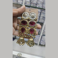 Manisha Jewellery Royal Ethnic Pota Stone And Ghungroo Jhumki Earrings