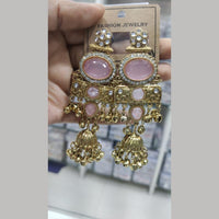 Manisha Jewellery Royal Ethnic Pota Stone And Ghungroo Jhumki Earrings