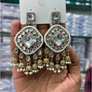 Manisha Jewellery Designer Kundan Stone And Pearl Jhumki Earrings