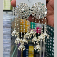 Manisha Jewellery Designer Mirror And Pearl Jhumki Earrings