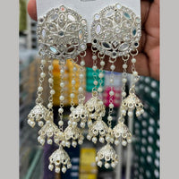 Manisha Jewellery Designer Mirror And Pearl Jhumki Earrings