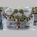 Manisha Jewellery Grand Mirror Beads Jhumki Earrings With Maangtikka