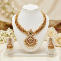 Manisha Jewellery Premium Austrian Stone And Pearl Necklace Set