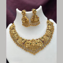 Manisha Jewellery Premium Pota Stone And Pearl Temple Necklace Set
