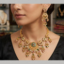 Manisha Jewellery Premium Pota Stone And Pearl Necklace Set