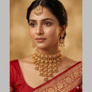 Manisha Jewellery Premium Pota Stone And Pearl Choker Necklace Set