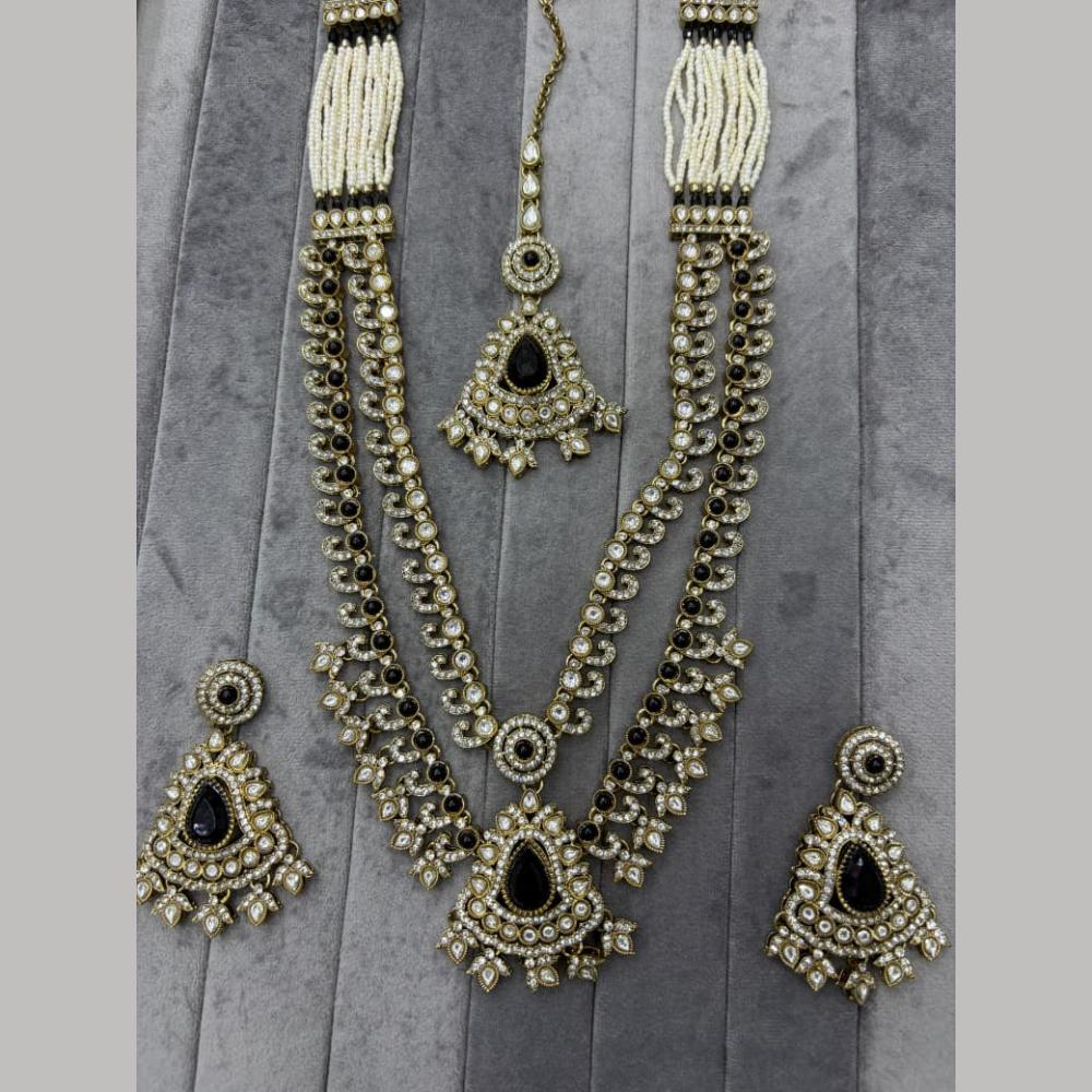 Manisha Jewellery Premium Pota Stone And Pearl Long Necklace Set