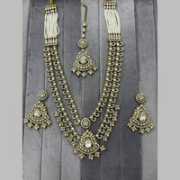 Manisha Jewellery Premium Pota Stone And Pearl Long Necklace Set