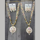 Manisha Jewellery Heritage Kundan Stone And Pearl Meenakari Necklace Set (1 piece Only)