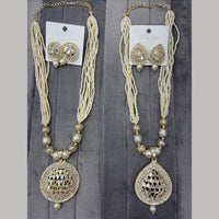 Manisha Jewellery Heritage Kundan Stone And Pearl Meenakari Necklace Set
