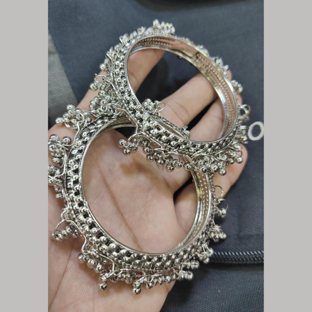 Manisha Jewellery Vintage Oxidised Pearl Designer Bangles Set