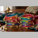 Manisha Jewellery Ethnic Raindrop Kashmiri Style Glass Bangles Set