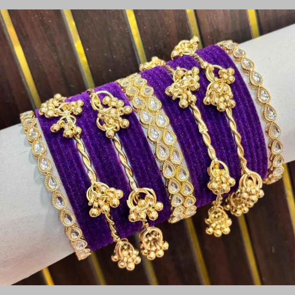 Manisha Jewellery Luxury Kundan And Pearl Kashmiri Chuda Bangles Set