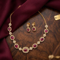 Manisha Jewellery Royal American Daimond Necklace Set