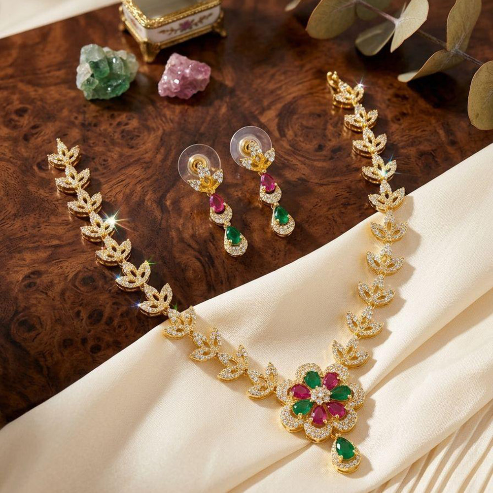 Manisha Jewellery Royal American Daimond Necklace Set