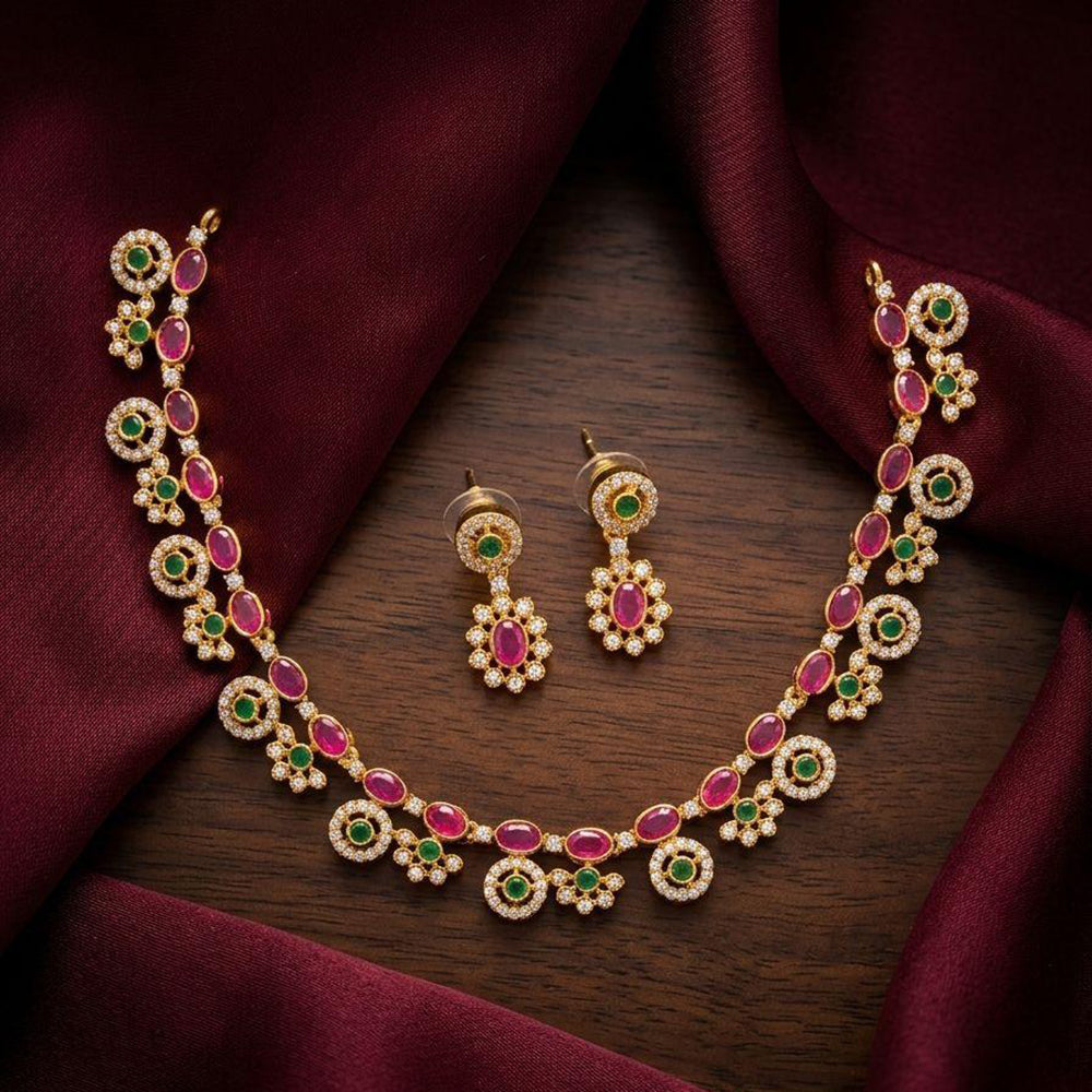 Manisha Jewellery Royal Austrian Stone Designer Necklace Set