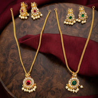 Manisha Jewellery Royal Pota Stone And Pearl Designer Necklace Set