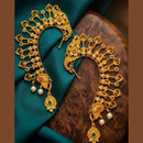Manisha Jewellery Designer Earcuff Jhumki Earrings With Sparkling Pota Stone And Pearl