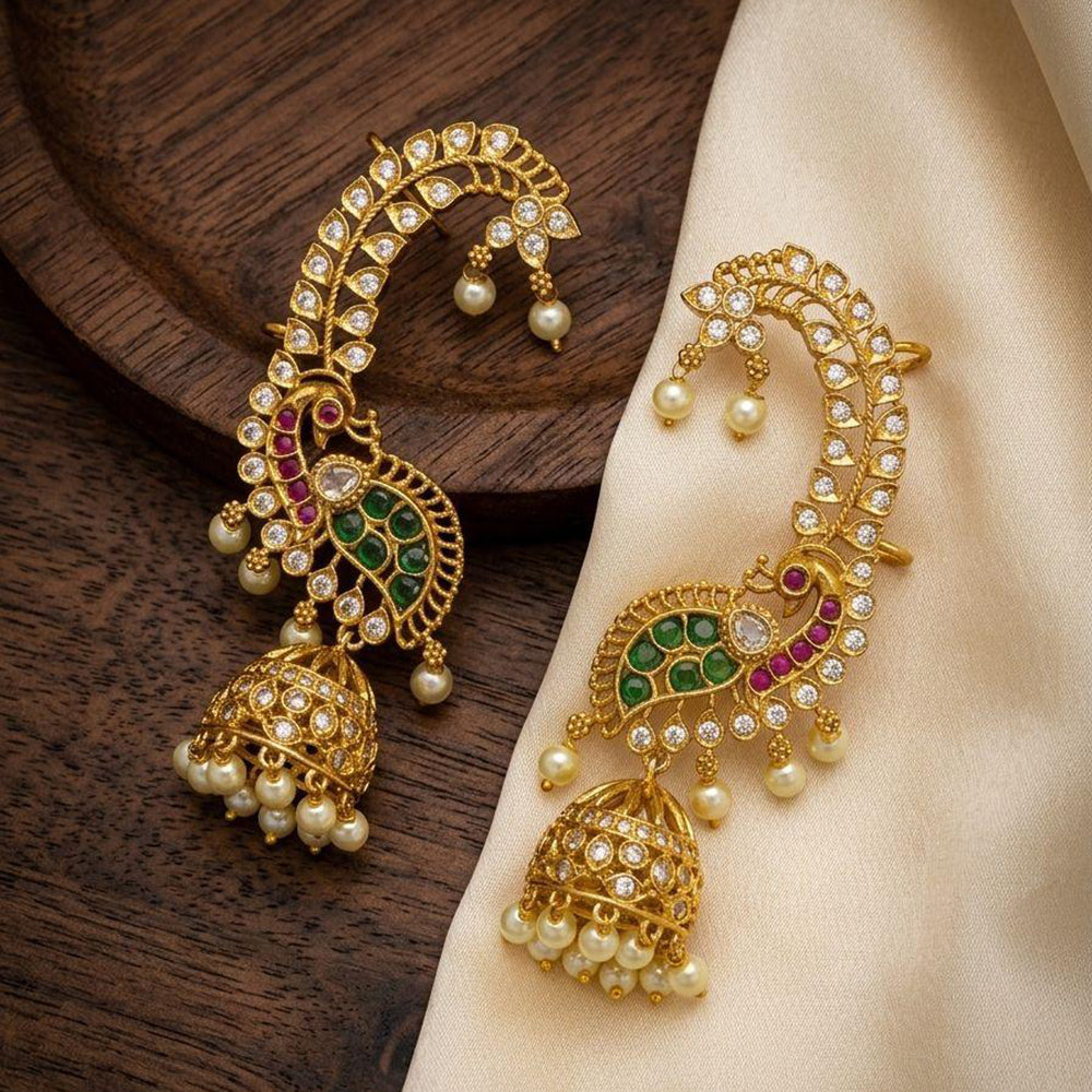 Manisha Jewellery Designer Crystal Stone Dangler Earrings with Matching Maangtikka