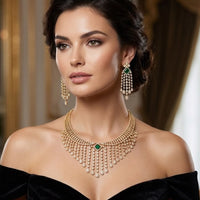 Manisha Jewellery Luxury American Daimond Necklace Set