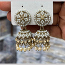 Manisha Crystal & Pearl Antique Gold Plated Jhumki Earrings