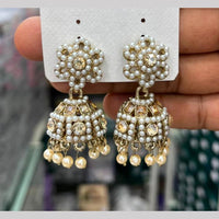 Manisha Crystal & Pearl Antique Gold Plated Jhumki Earrings