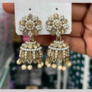 Manisha Crystal & Pearl Antique Gold Plated Jhumki Earrings