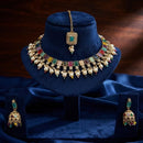 Manisha Gold Plated  Crystal Stone And Pearl Necklace Set