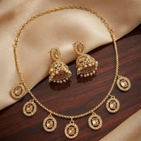Manisha Gold Plated Crystal And Austrian Stone Necklace Set