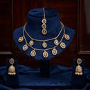 Manisha Gold Plated Crystal And Austrian Stone Double Layer Necklace Set