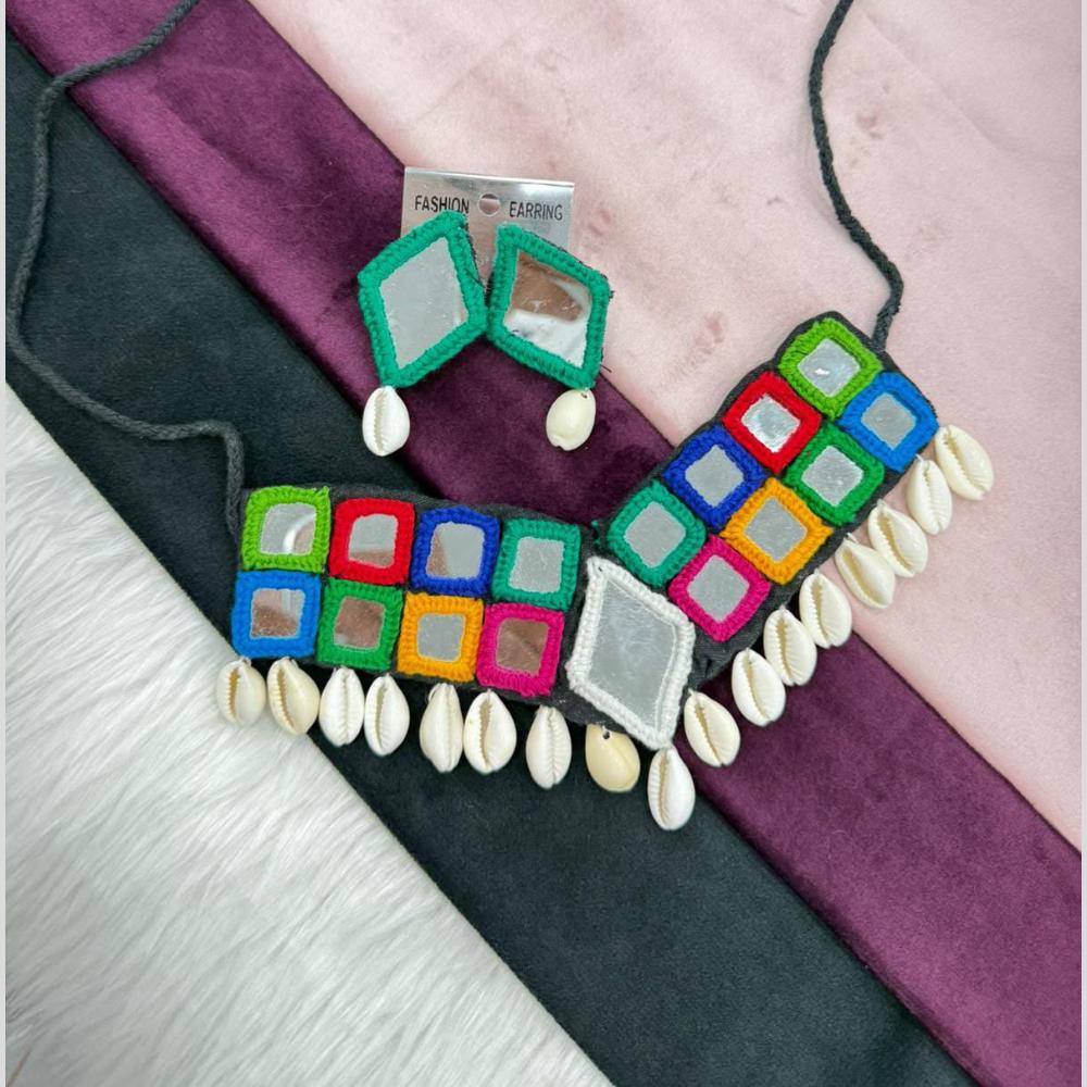 Manisha Jewellery Tribal Mirror And Shell Fashion Necklace Set