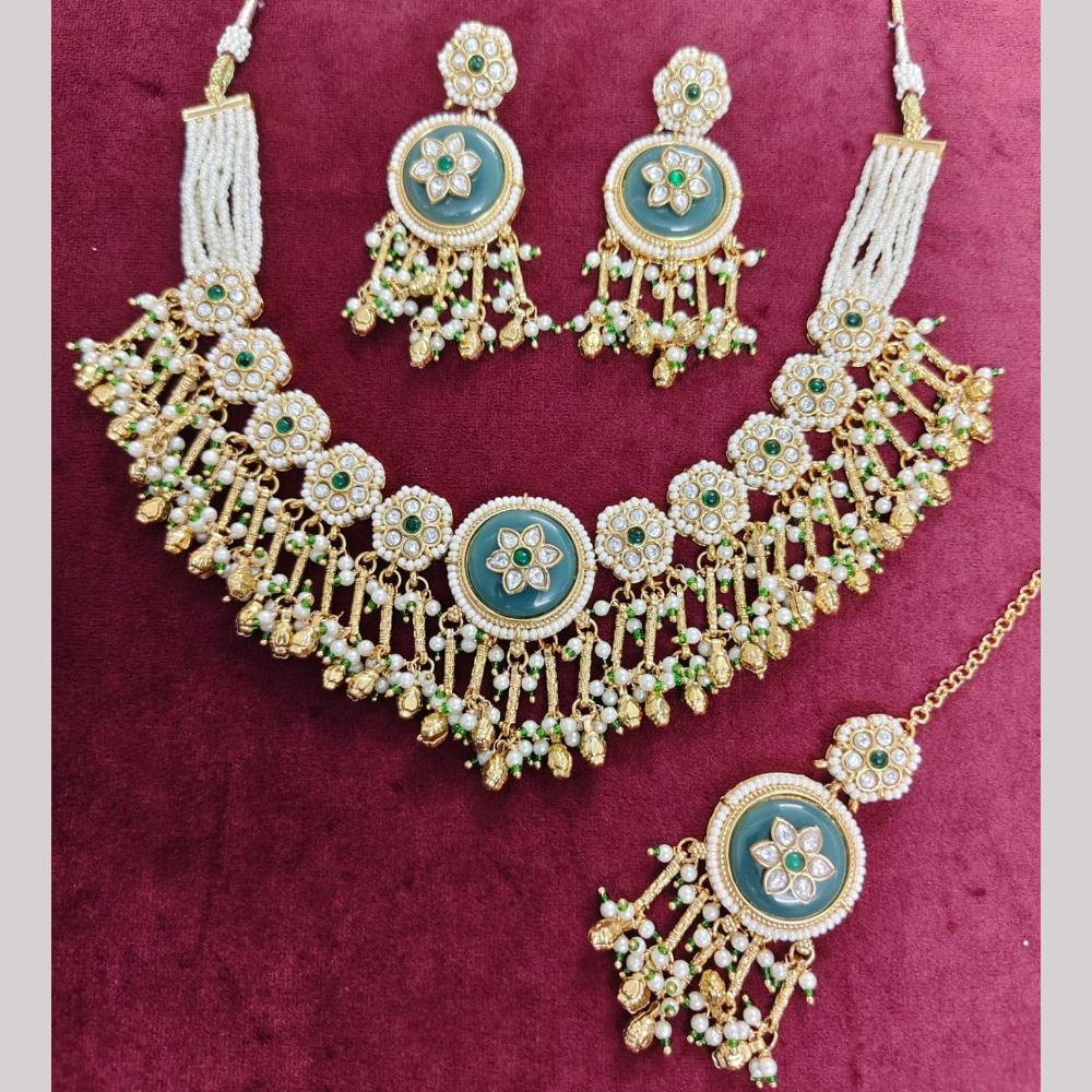 Manisha Jewellery Elegant Pota Stone Pearl And Beaded Necklace Set