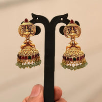Manisha Jewellery Traditional Pota Stone And Pearl Temple Jhumki Earrings 