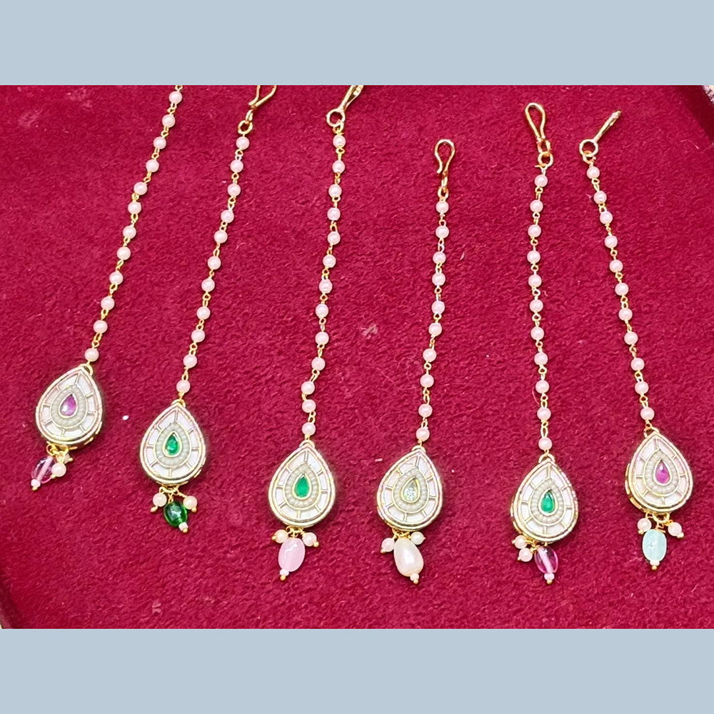Manisha Jewellery Crystal Stone Pearl And Beads Maangtikka