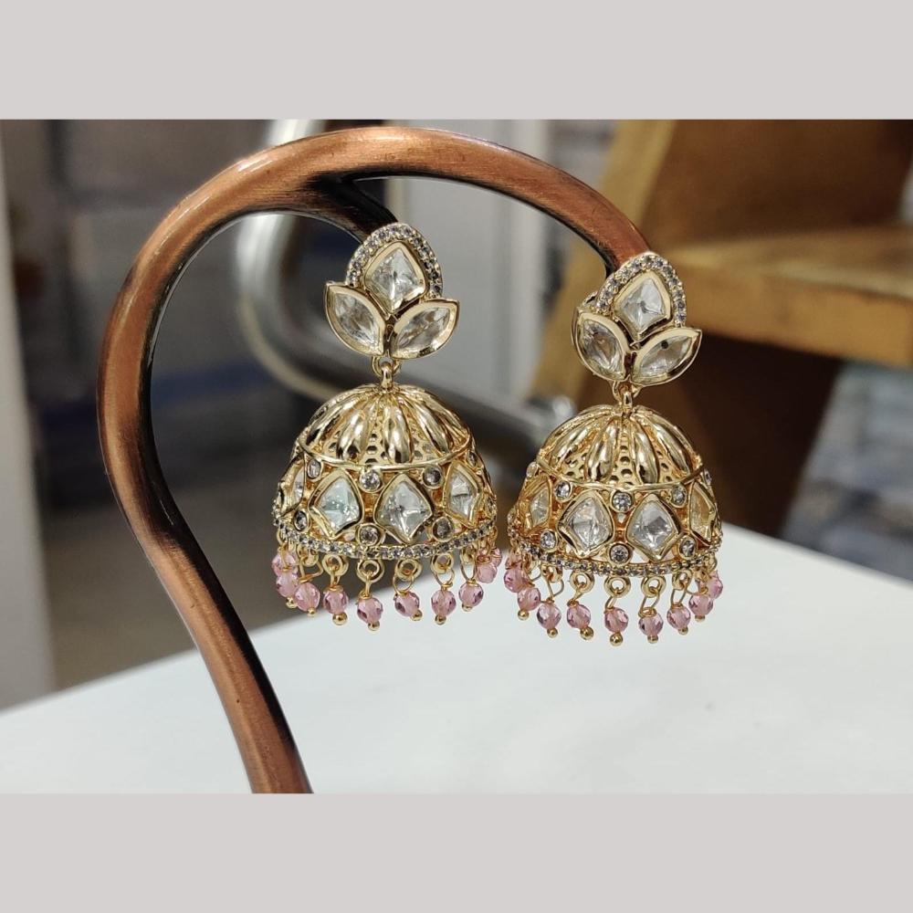 Manisha Jewellery Traditional Crystal Stone And Pearl Jhumki Earrings