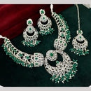 Manisha Silver Plated Kundan Stone And Beads Necklace Set