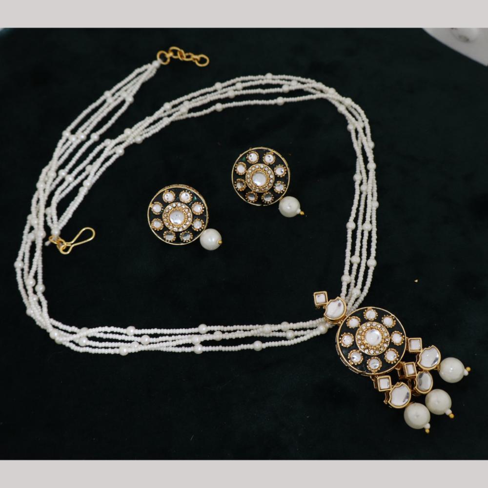 Manisha Gold Plated Kundan And Pota Stone Necklace Set