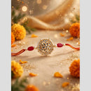 Manisha Jewellery Classic Kundan Stone Beads Rakhi for Raksha Bandhan