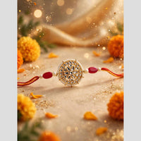 Manisha Jewellery Classic Kundan Stone Beads Rakhi for Raksha Bandhan