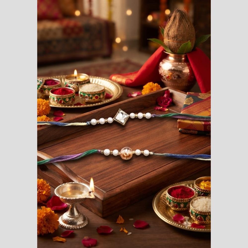 Manisha Jewellery Classic Crystal Stone Beads Rakhi for Raksha Bandhan