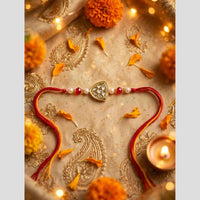 Manisha Jewellery Classic Kundan Stone Beads Rakhi for Raksha Bandhan