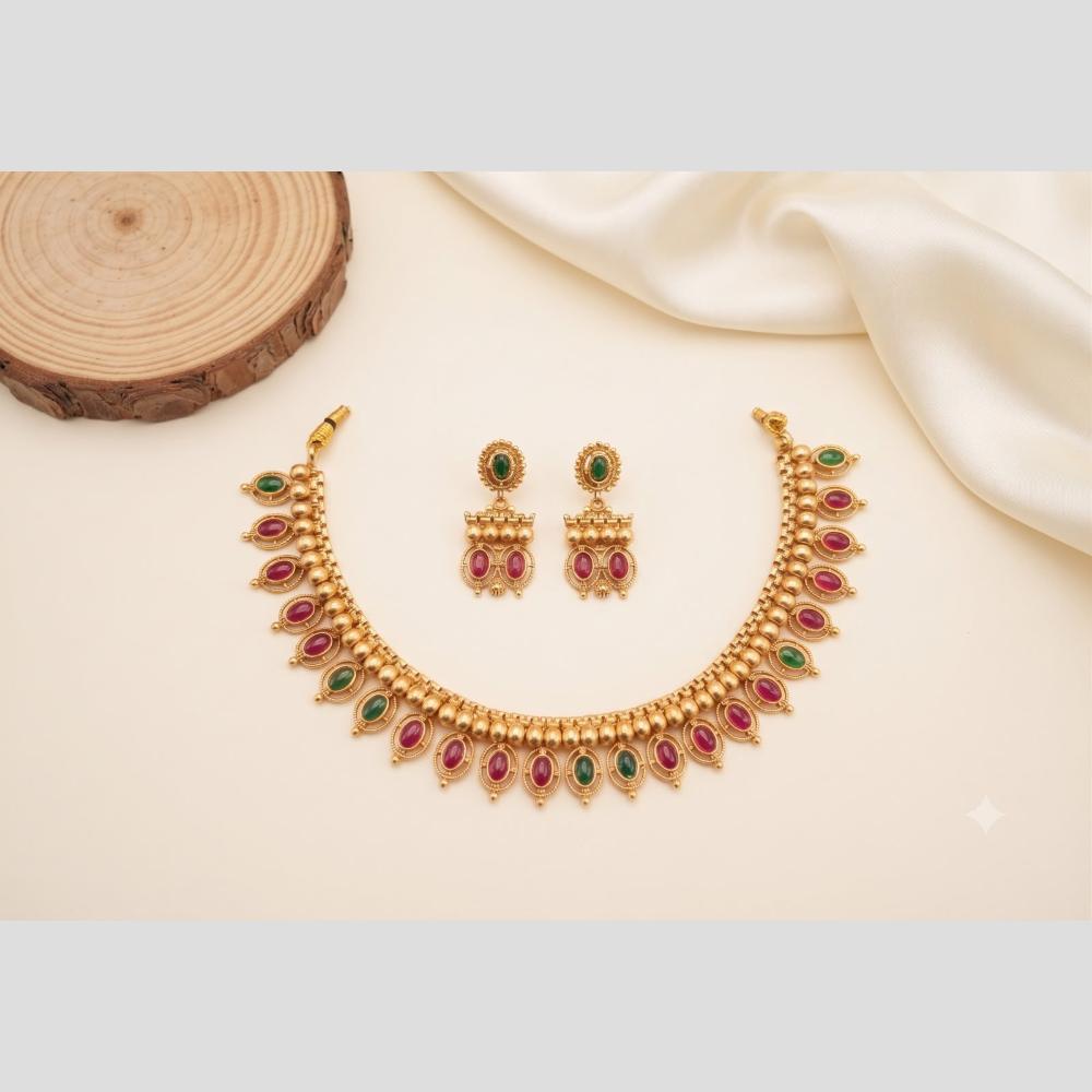 Manisha Jewellery Designer Pota Stone Necklace Set for Modern Women