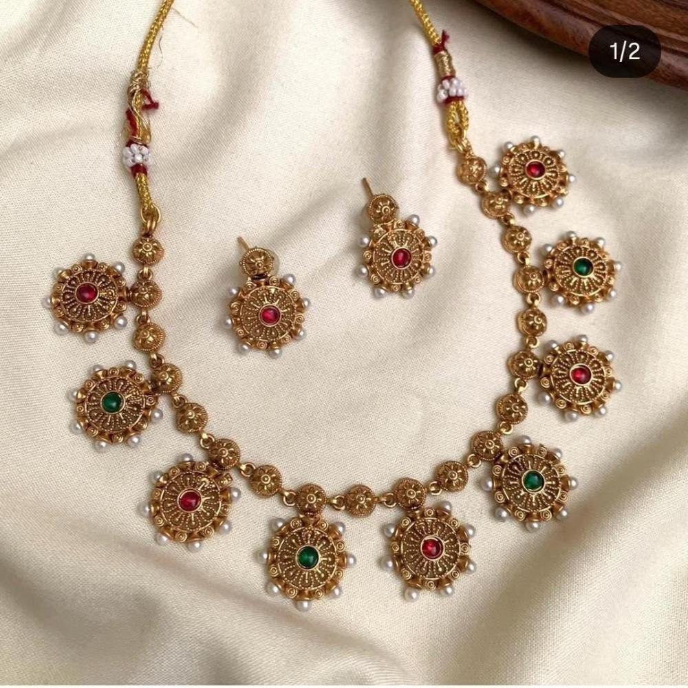 Manisha Jewellery Designer Pota Stone And Pearl Necklace Set for Modern Women